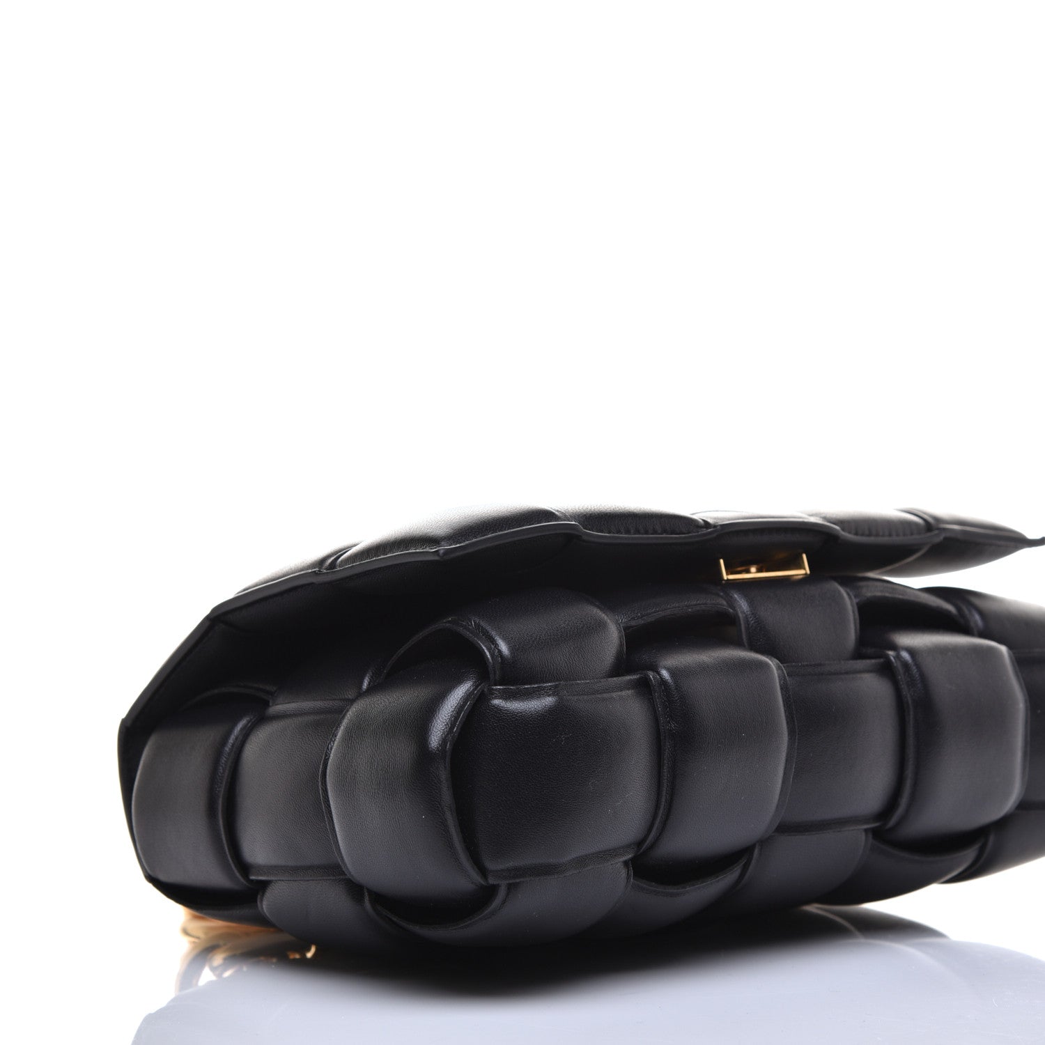 Bottega Veneta Lambskin Maxi Intreccio Padded Chain Cassette Crossbody Bag Black 7 of 8