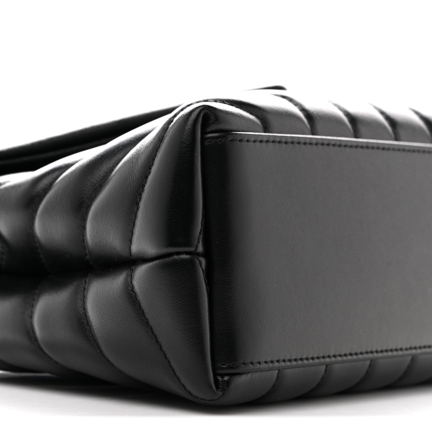 Saint Laurent Calfskin Y Quilted Monogram Monochrome Small Loulou Chain Satchel Black 9 of 11