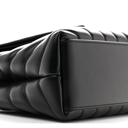 Saint Laurent Calfskin Y Quilted Monogram Monochrome Small Loulou Chain Satchel Black 9 of 11