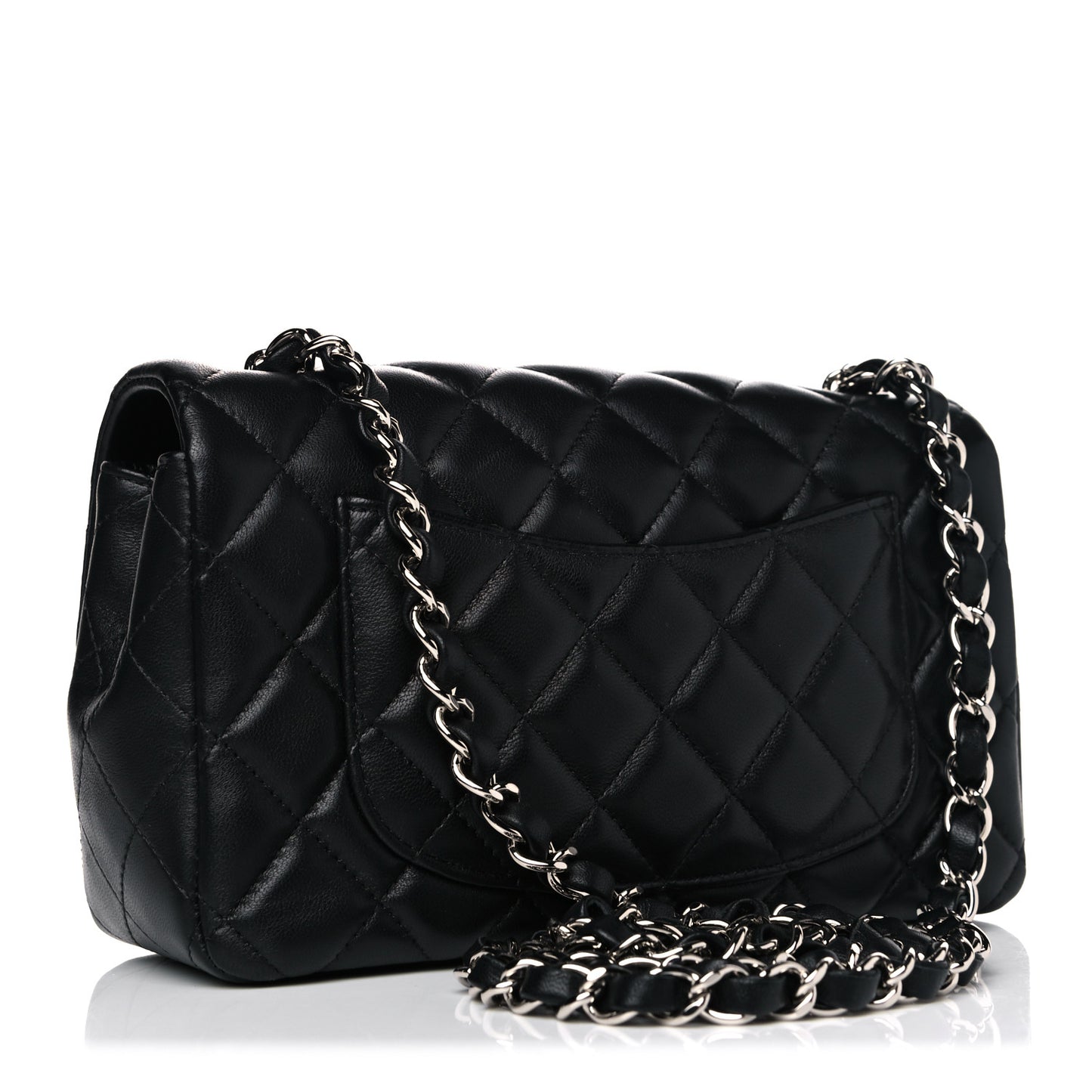 Lambskin Quilted Mini Rectangular Flap Black