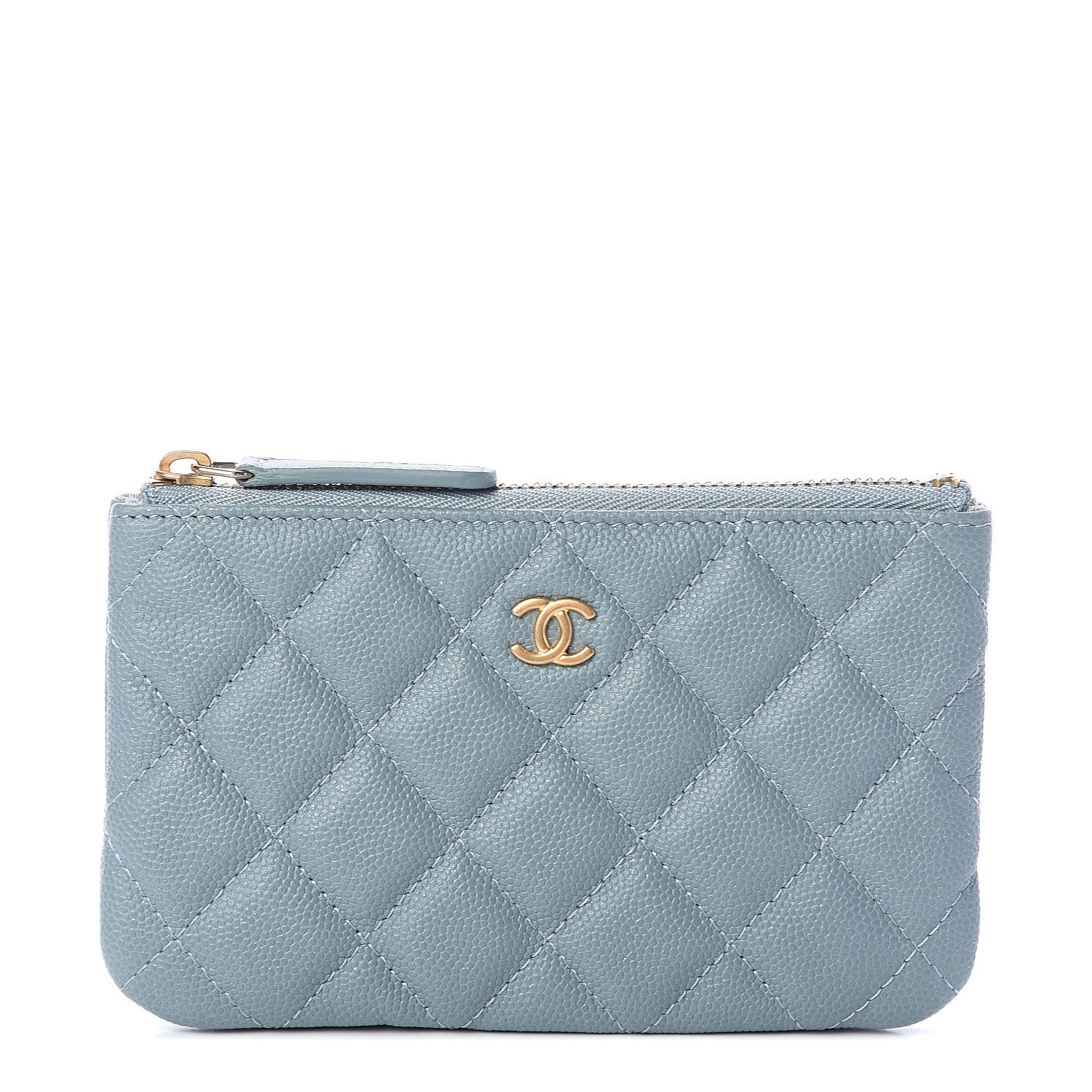 Chanel Iridescent Caviar Quilted Small Cosmetic Case Light Blue 1 of 6