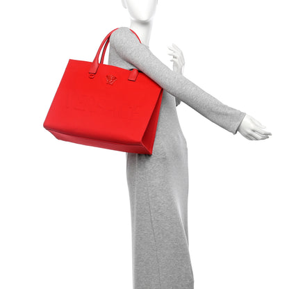 Versace Canvas Calfskin La Medusa Tote Bag Red 2 of 11