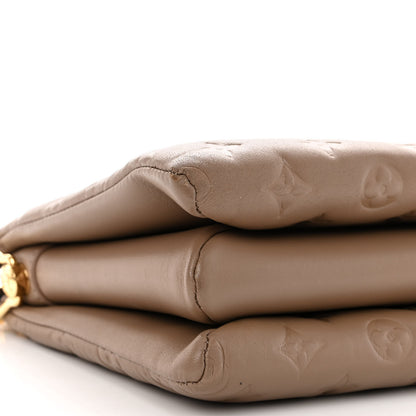 Louis Vuitton Lambskin Embossed Monogram Coussin PM Taupe 10 of 12
