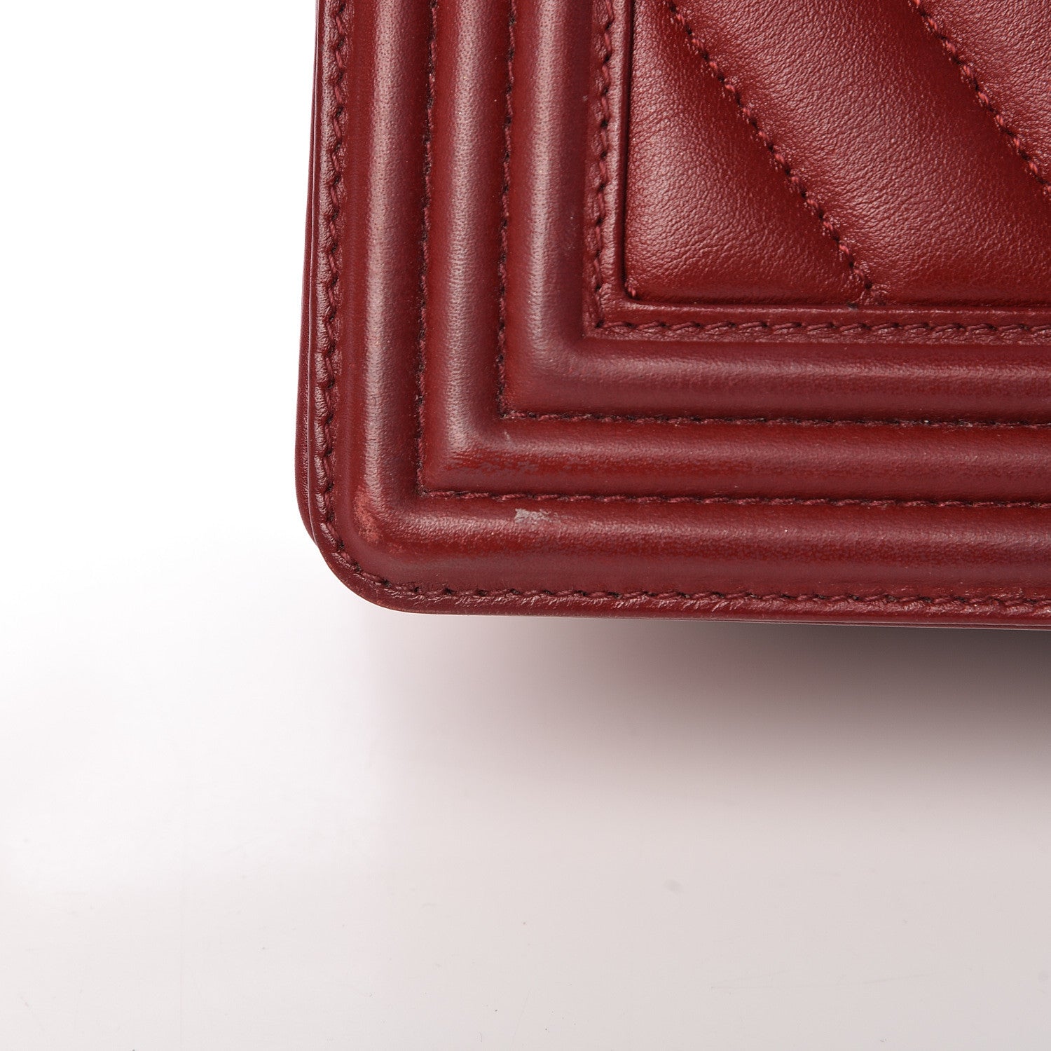 Chanel Calfskin Chevron Quilted Medium Boy Flap Dark Red 15 of 18
