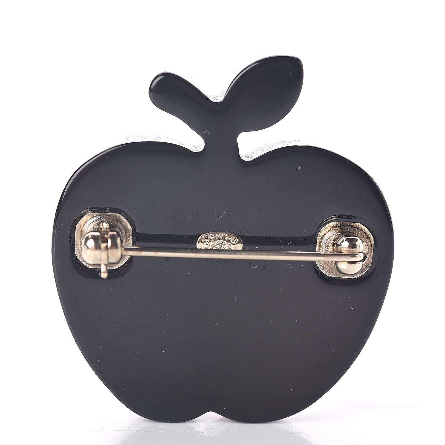 Chanel Resin Pearl NY Apple CC Brooch Red 3 of 4