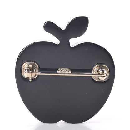 Chanel Resin Pearl NY Apple CC Brooch Red 3 of 4