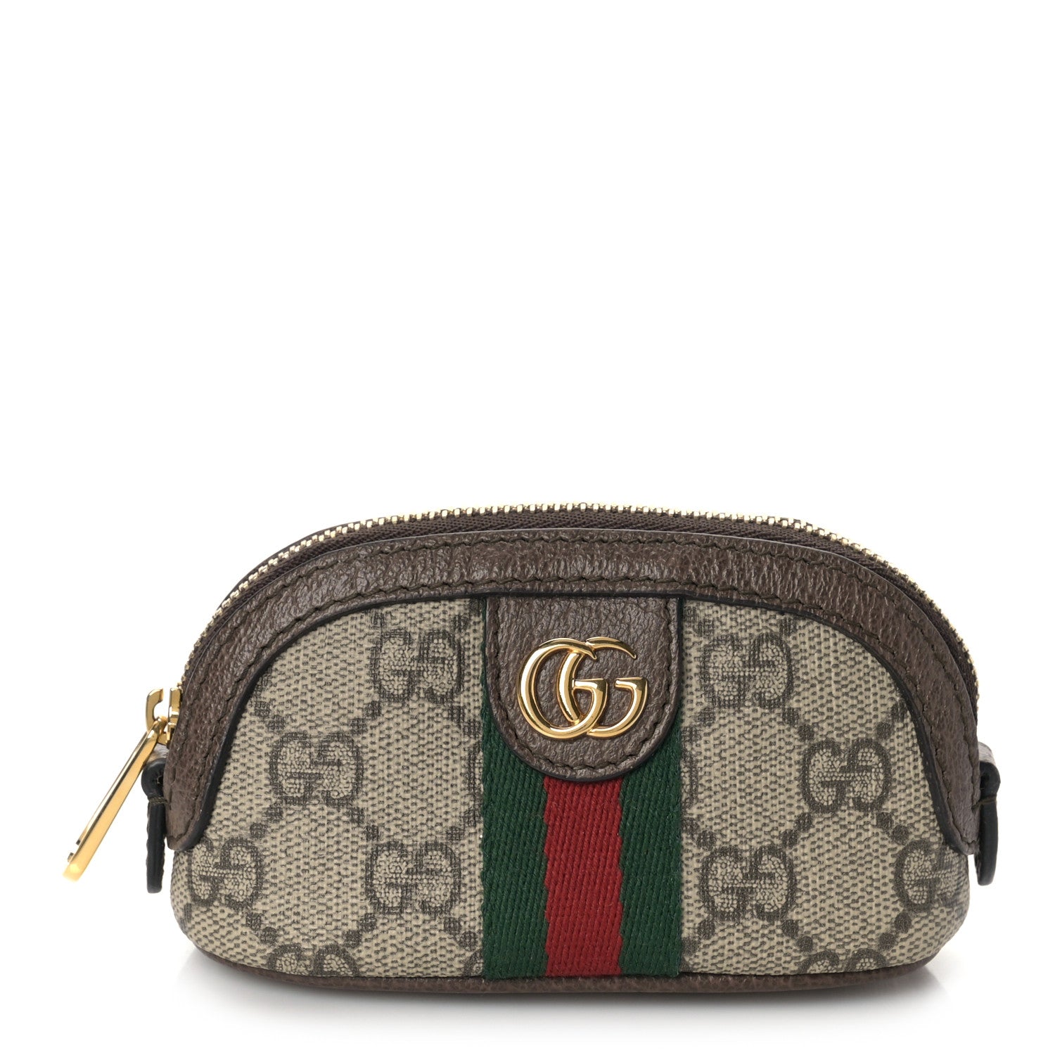 Gucci GG Supreme Monogram Web Ophidia Dome Key Pouch Beige New Acero 2 of 10