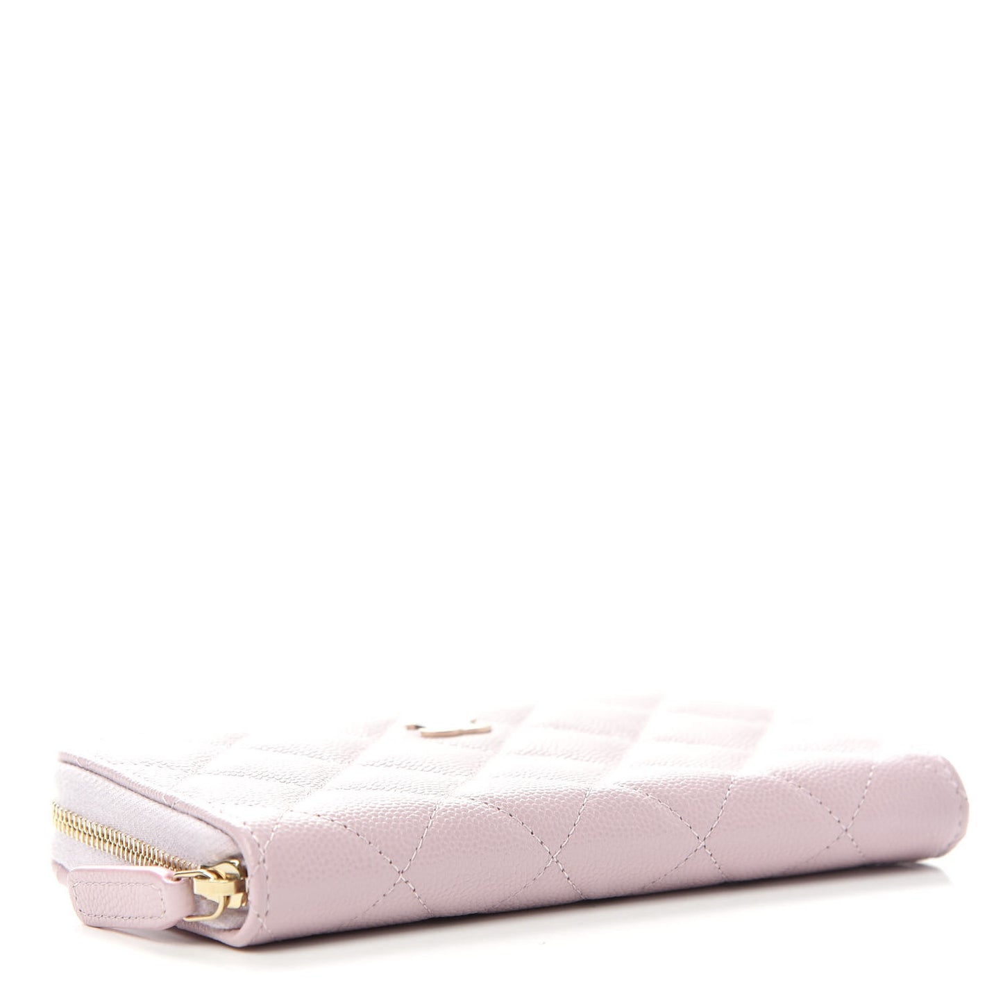 Caviar Quilted Small Gusset Zip Around Wallet Pink