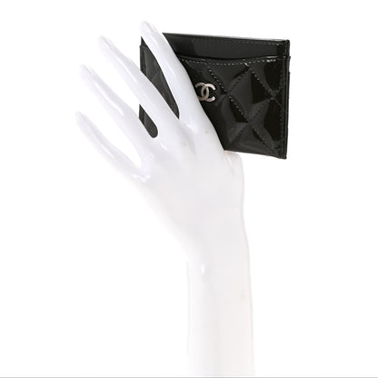 Chanel Patent Quilted Card Holder Dark Grey 2 of 11