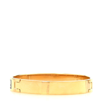 Fendi Brass Enamel FF Bracelet S Gold Black 3 of 4