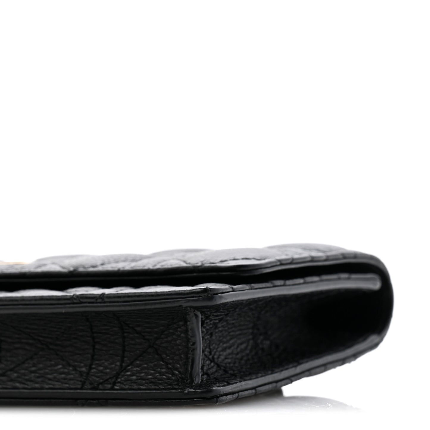 Supple Calfskin Cannage Caro Belt Pouch with Chain Black