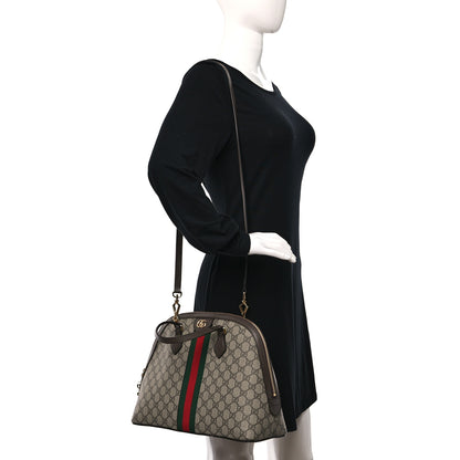 Gucci GG Supreme Monogram Web Medium Ophidia Top Handle Dome Bag Brown 2 of 11