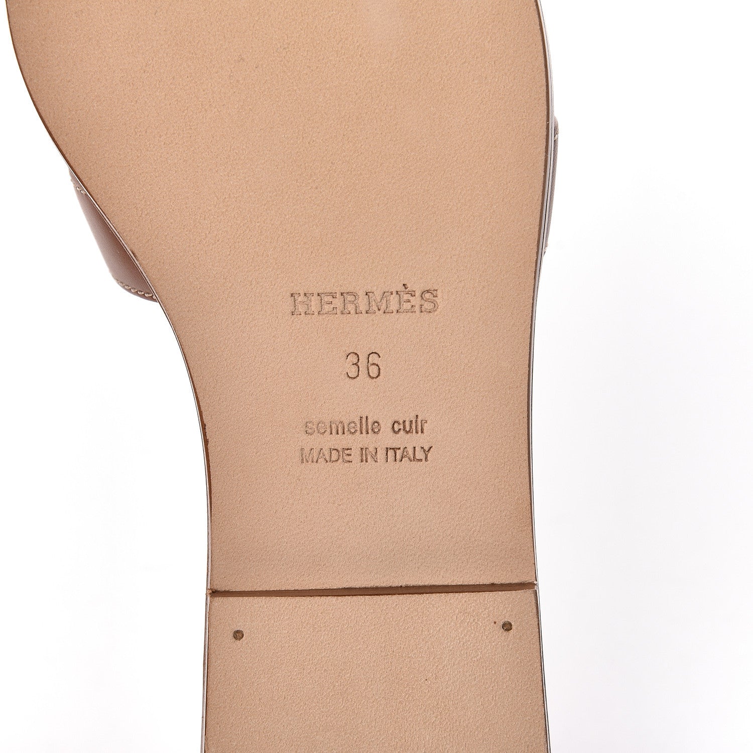 Hermes Box Calfskin Oran Sandals 36 Gold 6 of 10