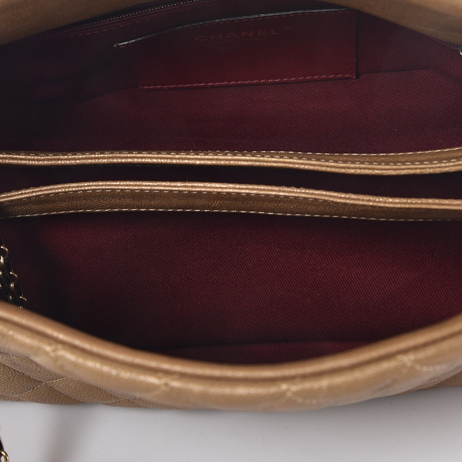 Chanel Metallic Calfskin Quilted Medium Just Mademoiselle Gold 5 of 7