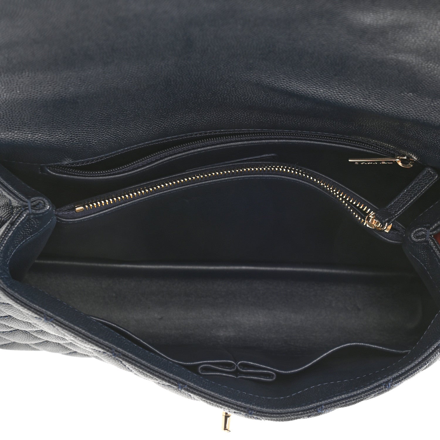 Chanel Caviar Lizard Quilted Small Coco Handle Flap Navy Blue 5 of 10