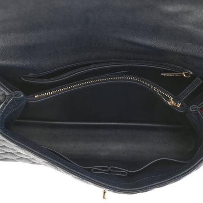 Chanel Caviar Lizard Quilted Small Coco Handle Flap Navy Blue 5 of 10