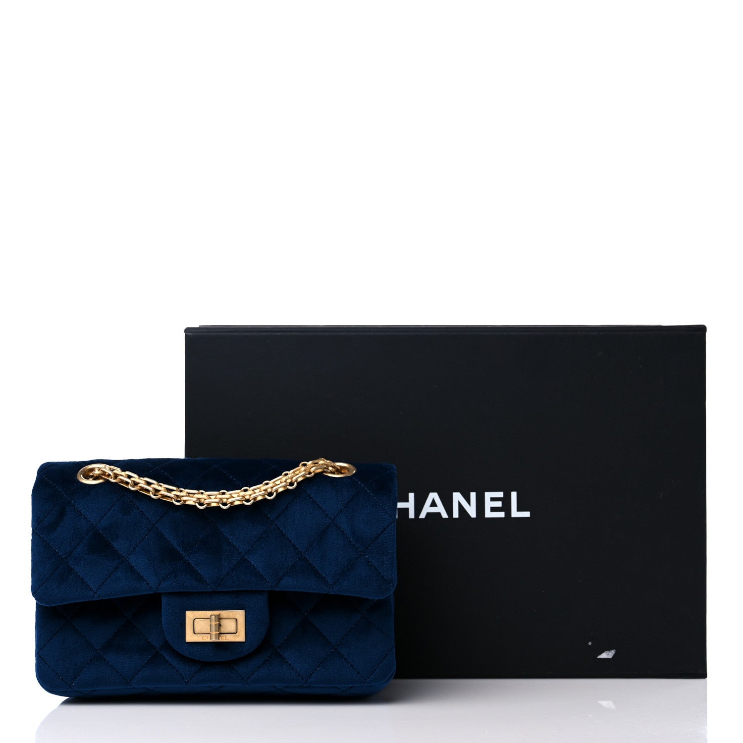 Chanel Velvet Quilted Mini 2.55 Reissue Flap Blue 10 of 10