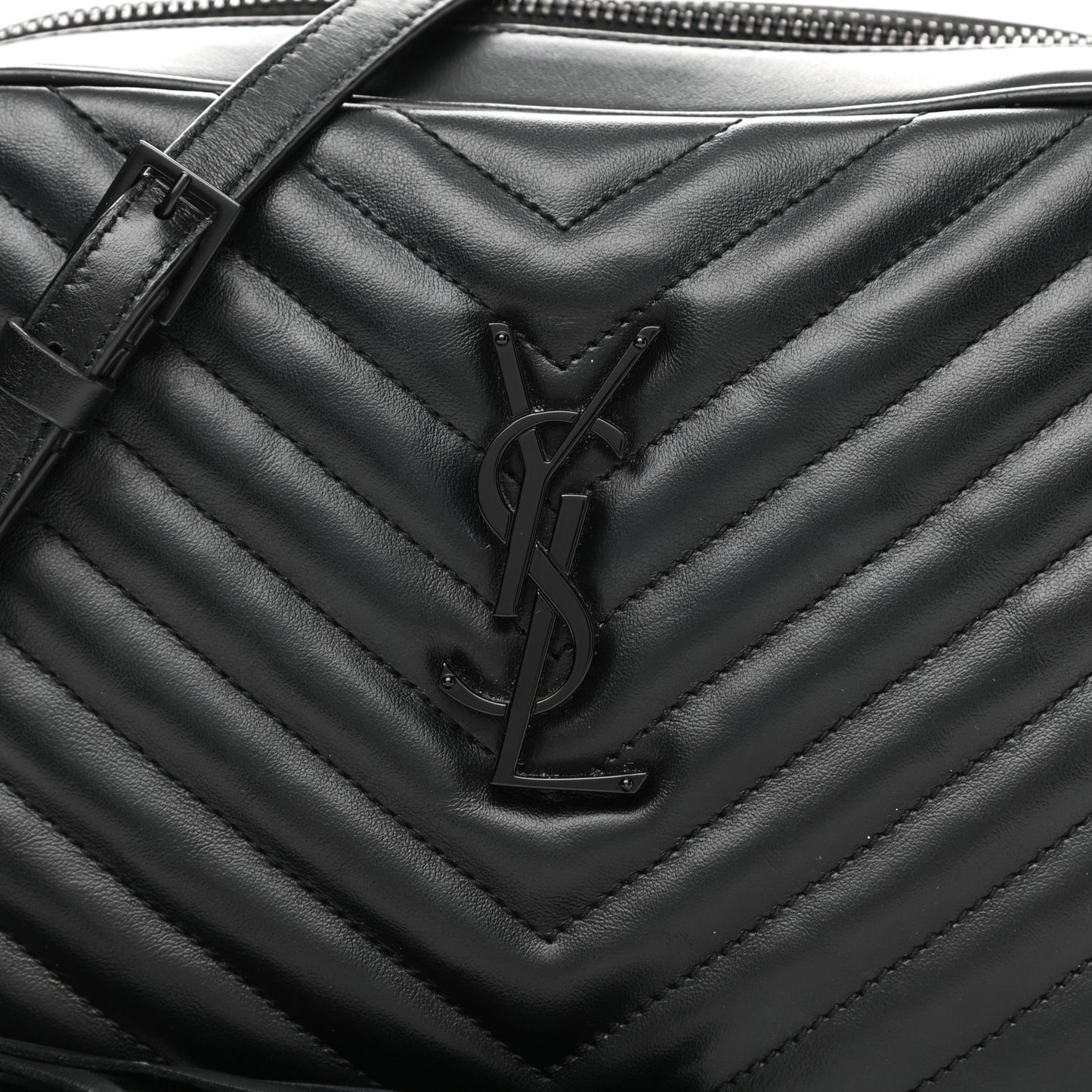 Calfskin Matelasse Monogram Lou Camera Bag Black