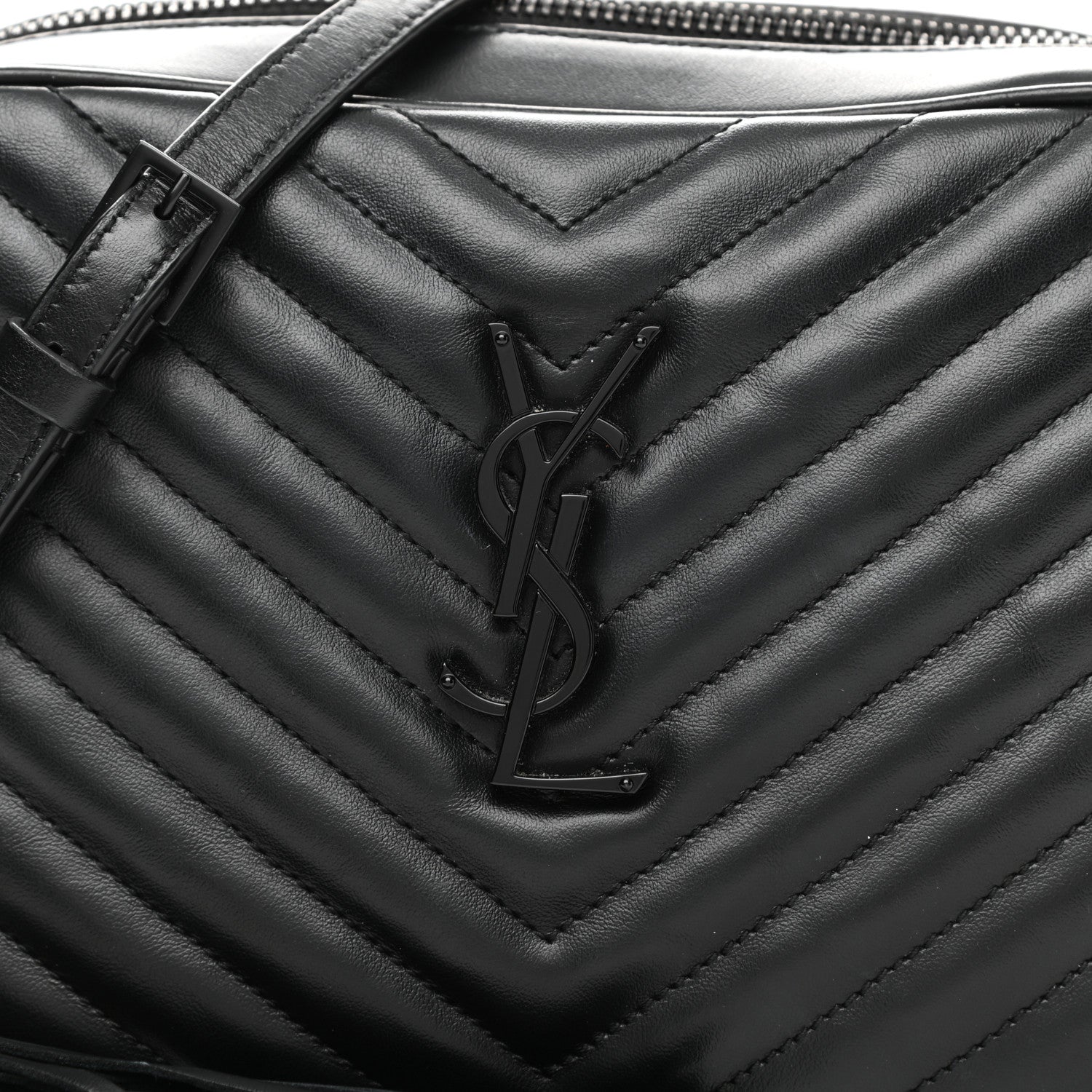 Saint Laurent Calfskin Matelasse Monogram Lou Camera Bag Black 8 of 10