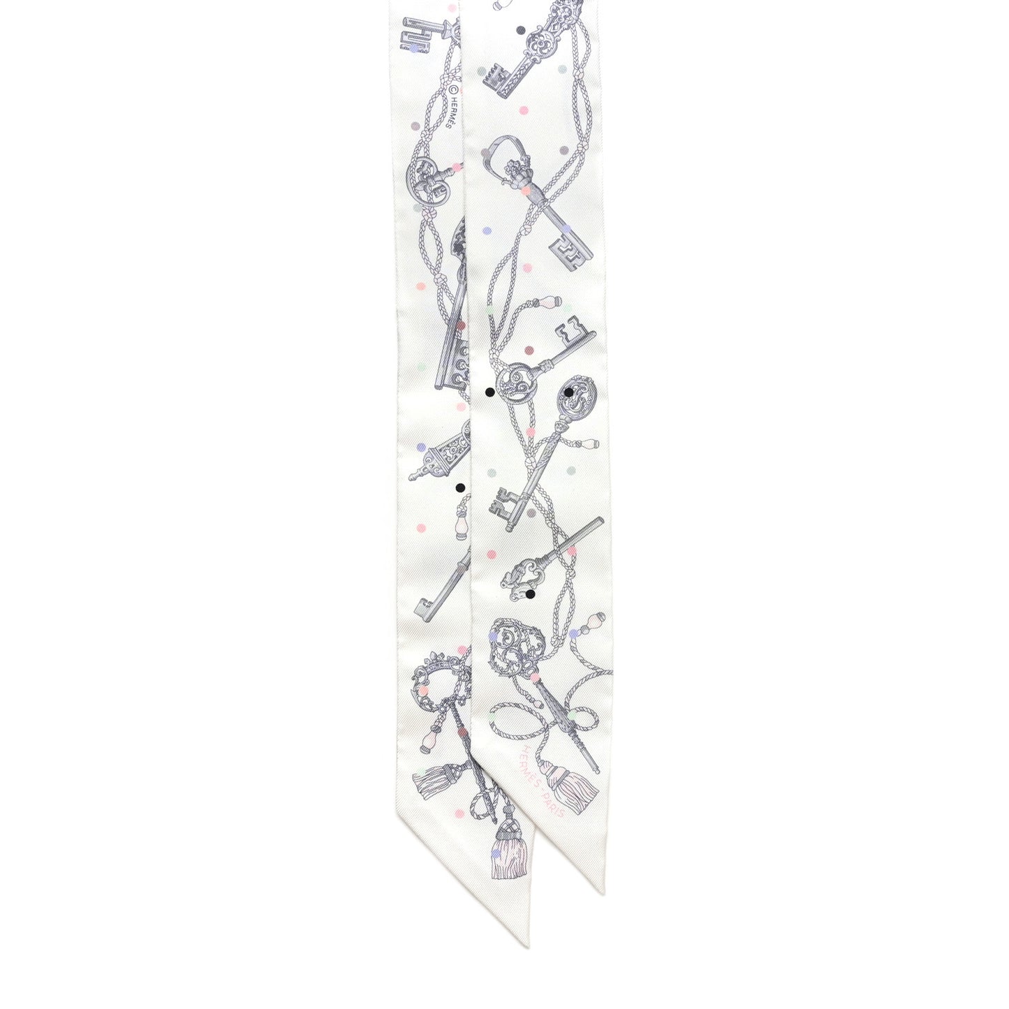Silk Les Cles A Pois Twilly White Gris Acier