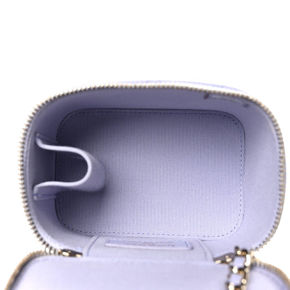 Chanel Lambskin Quilted Top Handle Mini Vanity Case With Chain Light Purple 5 of 10