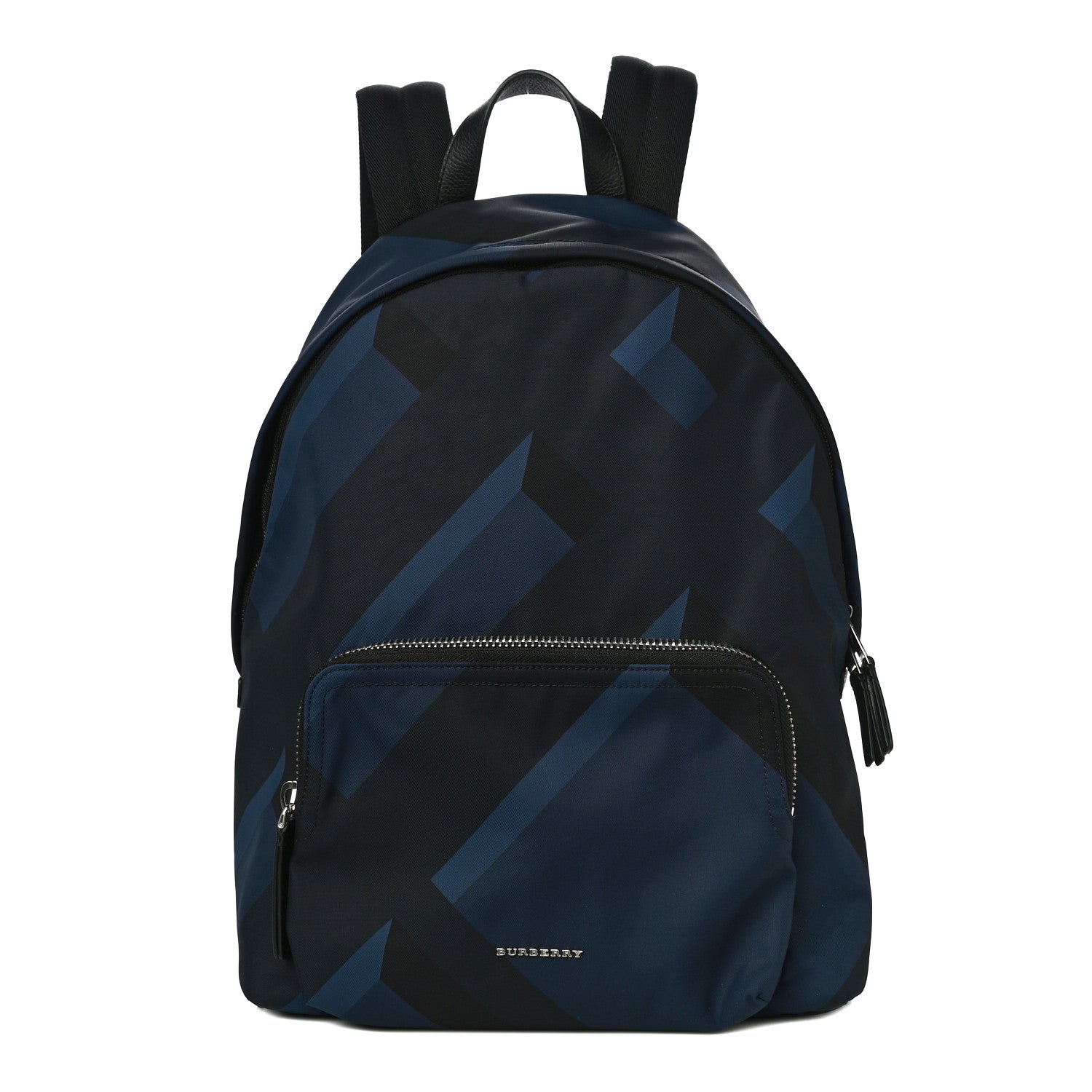 Burberry Nylon Check Print Abbeydale Simple Backpack Navy 1 of 8
