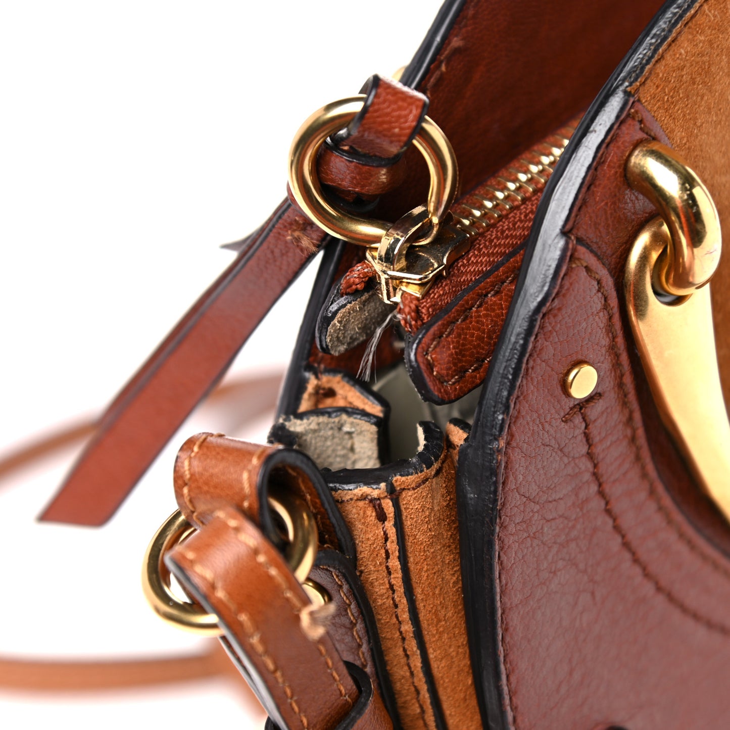 Shiny Goatskin Smooth Calfskin Suede Small Pixie Bag Saffron Red