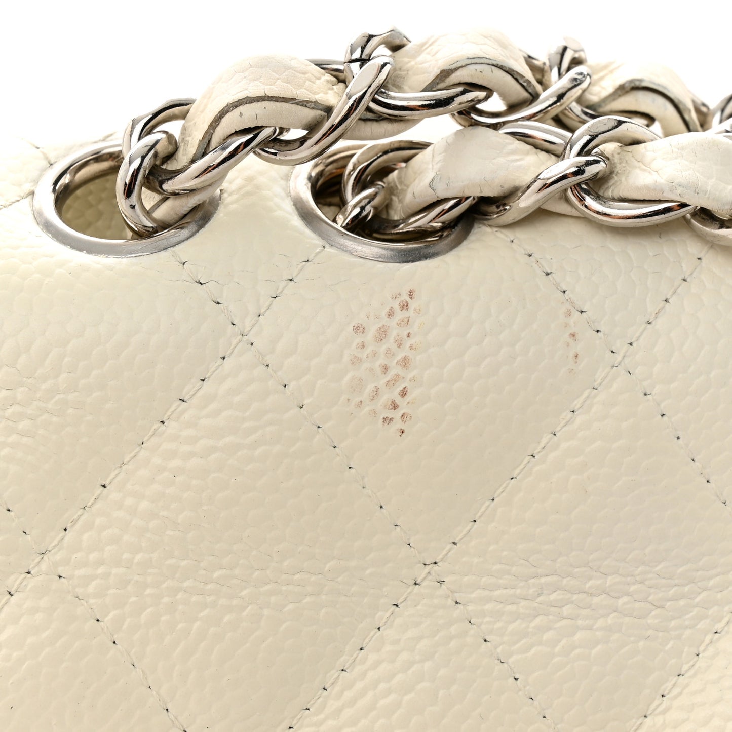 Caviar Quilted Jumbo Single Flap White