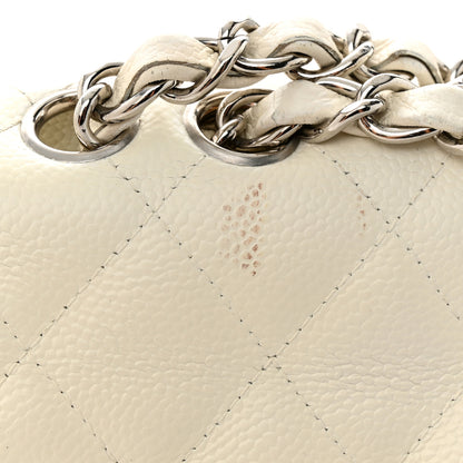Chanel Caviar Quilted Jumbo Single Flap White 12 of 15