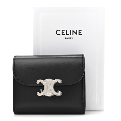 Celine Shiny Calfskin Small Triomphe Wallet Black 9 of 9