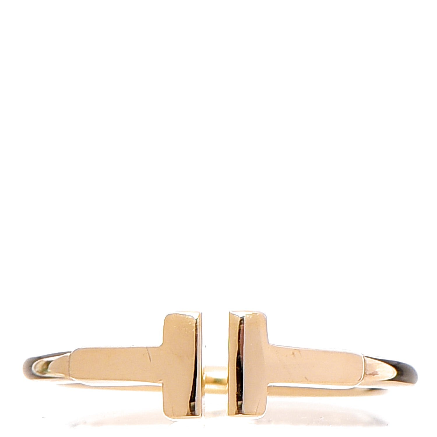 Tiffany 18K Yellow Gold T Wire Ring 54.5 7 1 of 4