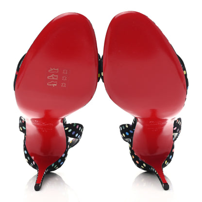 Christian Louboutin Suede O Marylin Sandals Heels 39 Black Multicolor 5 of 8