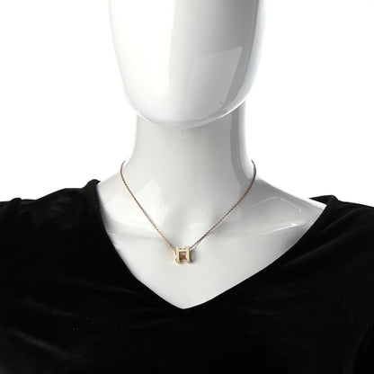 Hermes Lacquered Rose Gold Pop H Pendant Necklace White 2 of 6