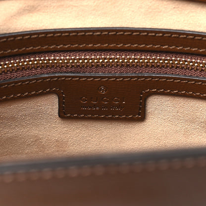 Gucci GG Supreme Monogram Azalea Calfskin Web Medium Jackie 1961 Tote Beige Ebony Brown Sugar 6 of 10
