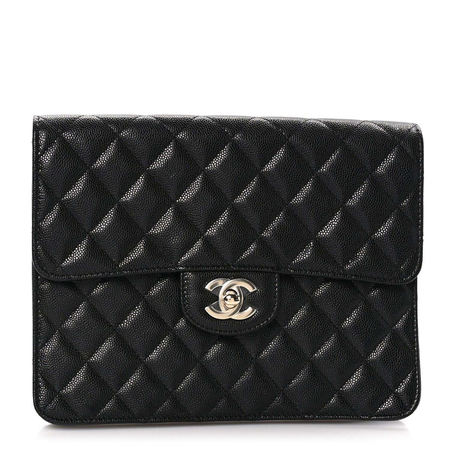 Chanel Caviar Quilted Square Flap Clutch Black 1 of 9