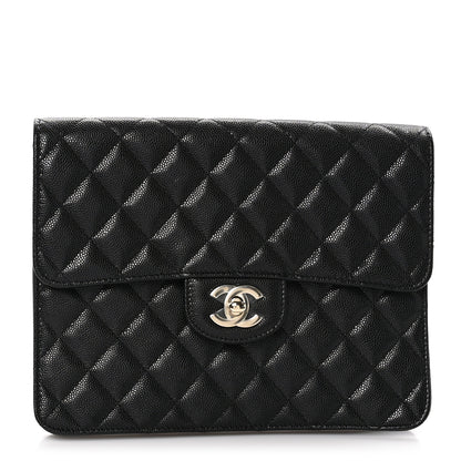 Chanel Caviar Quilted Square Flap Clutch Black 1 of 9