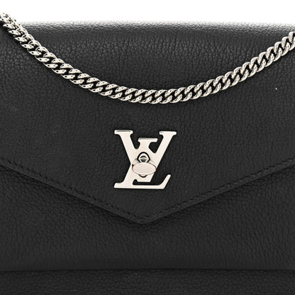 Louis Vuitton Soft Calfskin My Lockme Chain Pochette Black 7 of 10