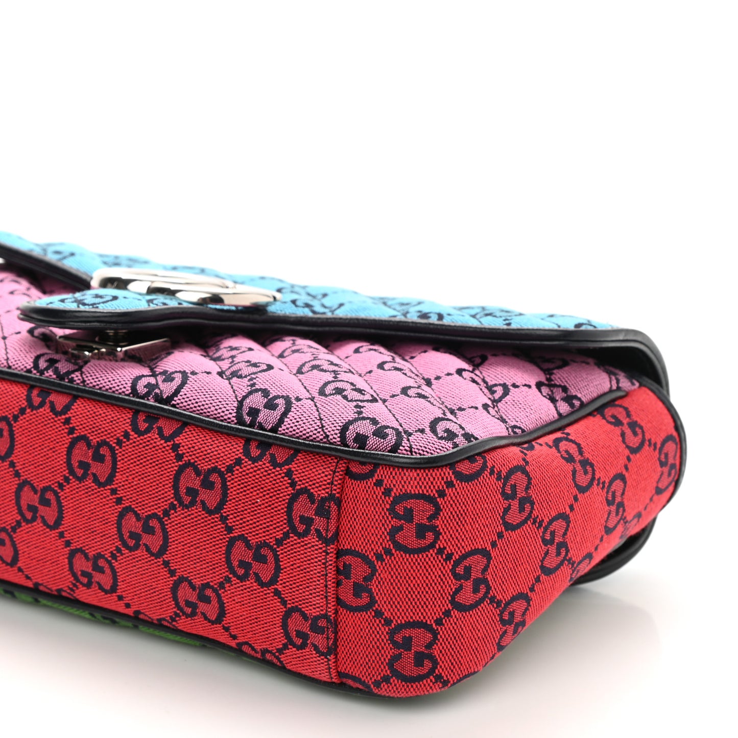 Monogram Multicolor Matelasse Diagonal Small GG Marmont Shoulder Bag Light Blue Pink Blue Green Red