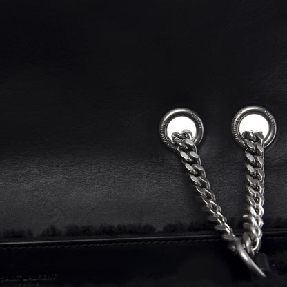 Saint Laurent Shearling Medium Loulou Shoulder Bag Black 11 of 13
