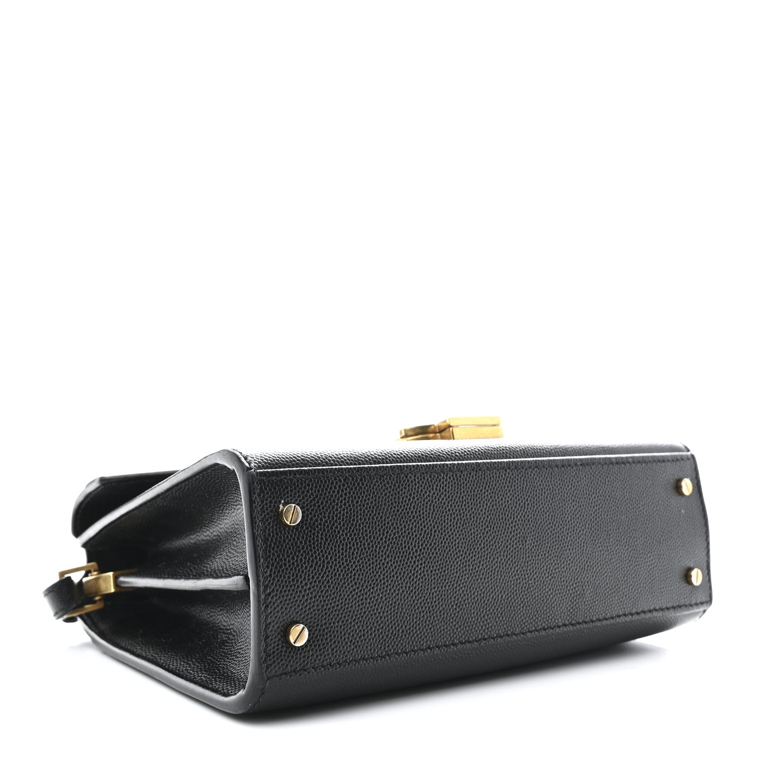 Saint Laurent Grain De Poudre Mini Classic Monogram Cassandra Top Handle Black 4 of 10