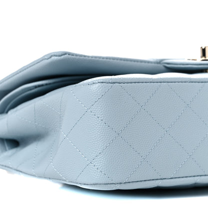 Chanel Caviar Quilted Medium Double Flap Light Blue 7 of 9