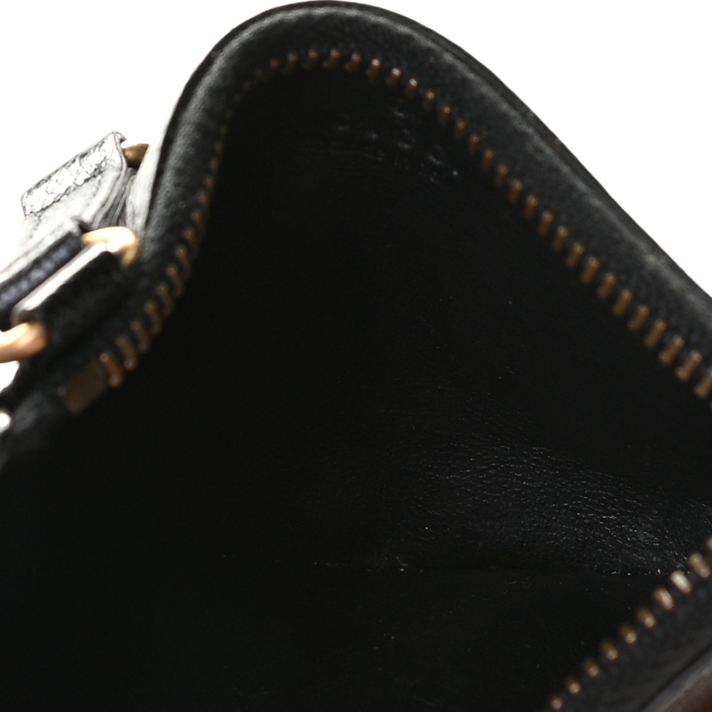 Pebbled Calfskin Studded Soho Key Case Black