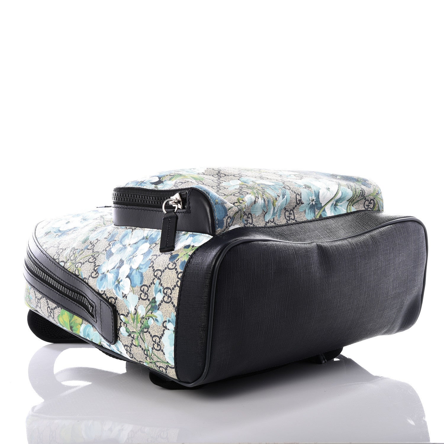 Gucci GG Supreme Monogram Blooms Medium Day Backpack Beige Blue Navy 3 of 12