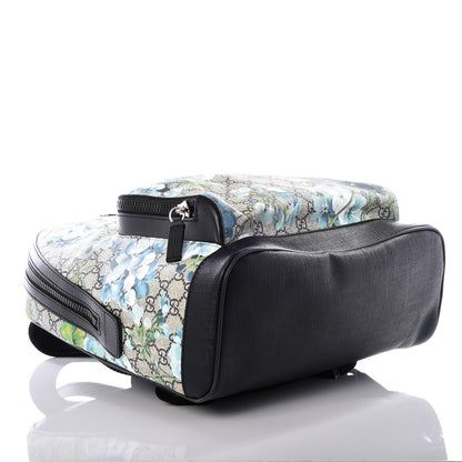 Gucci GG Supreme Monogram Blooms Medium Day Backpack Beige Blue Navy 3 of 12