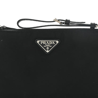 Prada Re-Nylon Saffiano Pouch Wristlet Black 7 of 9