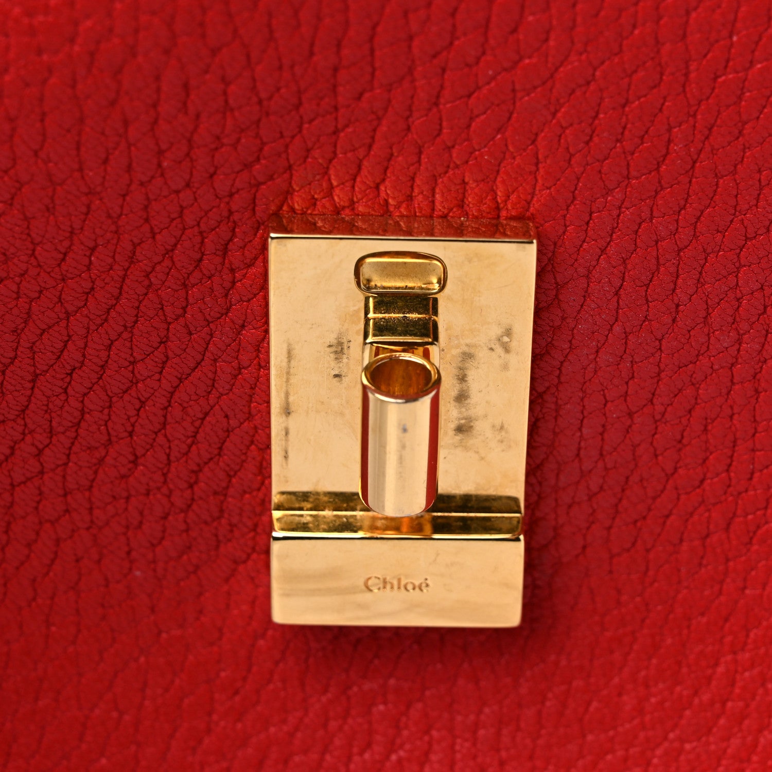 Chloe Grained Lambskin Mini Drew Shoulder Bag Plaid Red 9 of 10