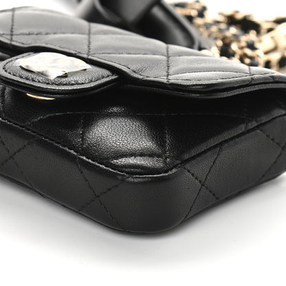 Chanel Lambskin Quilted Mini Flap Belt Bag Black 9 of 9