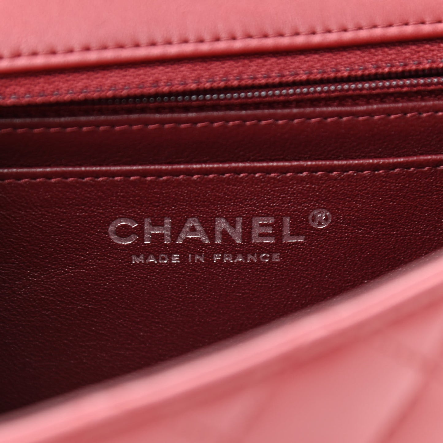 Lambskin Quilted Mini Rectangular Flap Burgundy