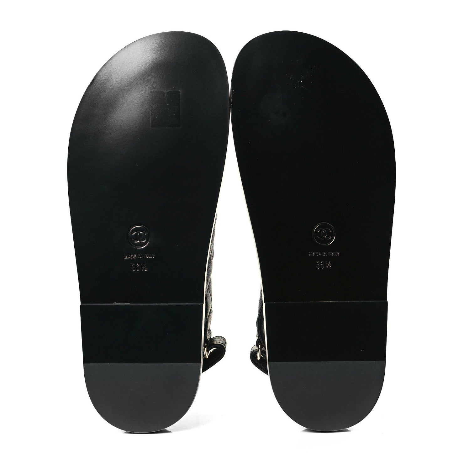 Grained Calfskin Velcro Dad Sandals 36.5 Black