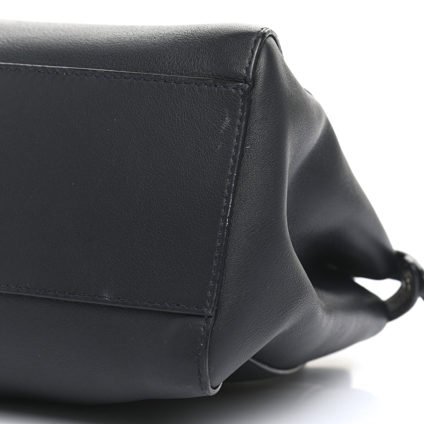 Vitello Seta Nappa Ribbon Mini Peekaboo Iconic Satchel Blue Notte Camelia